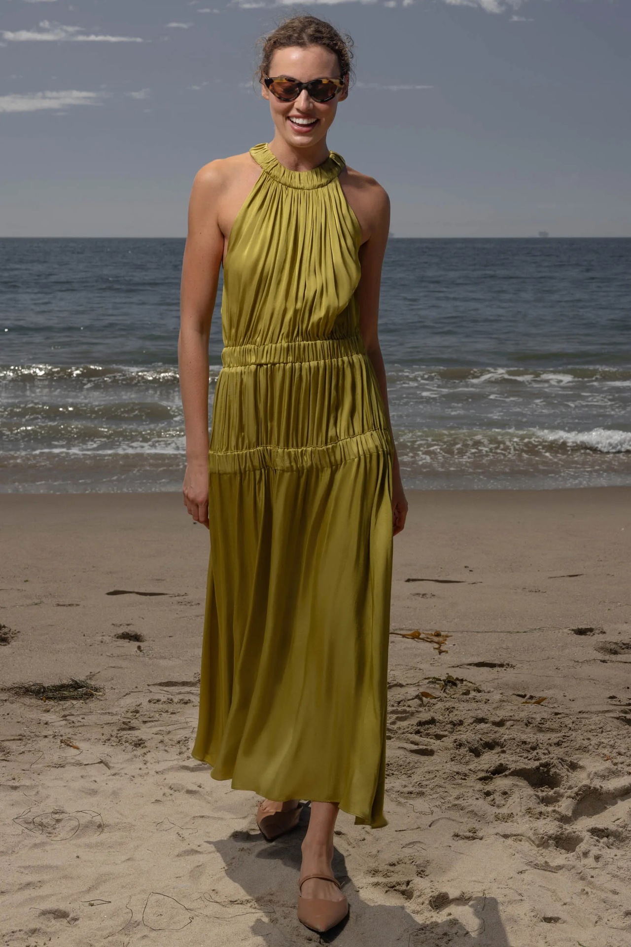 Womens Soft And Sweet Sleeveless Halterneck Casual Dress - Image 9