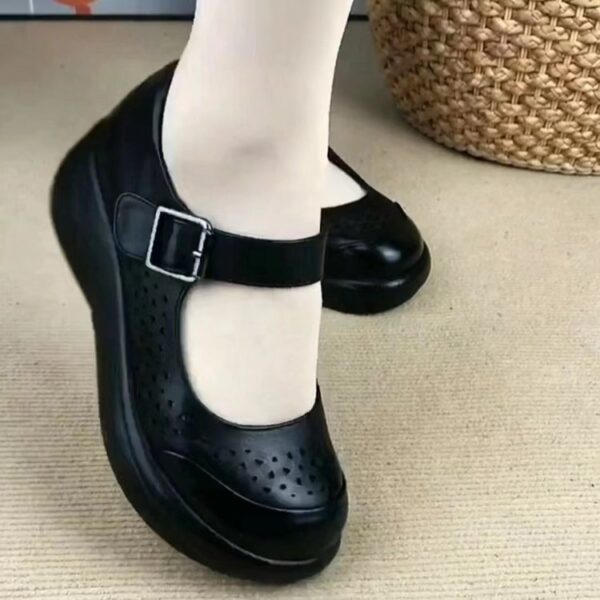 Women's Soft Leather Thick-soled Low-cut Shoes - Image 8