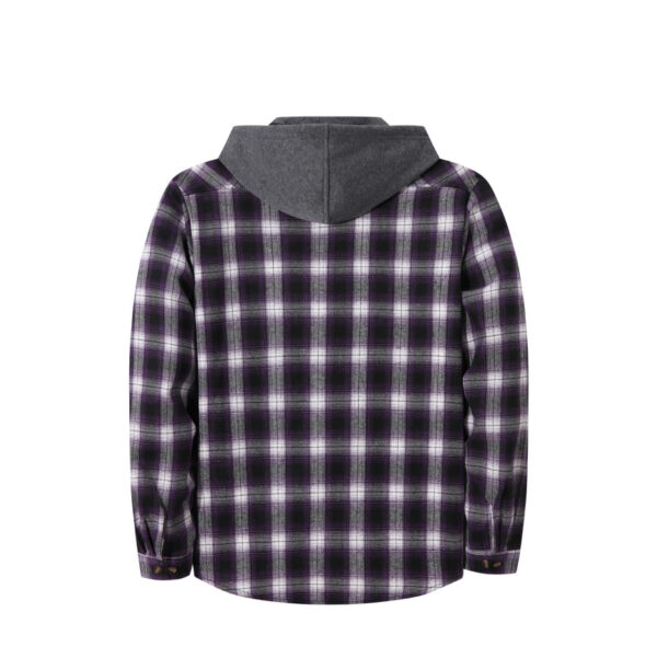 Mens Trendy Plaid Hooded Jacket - Image 15