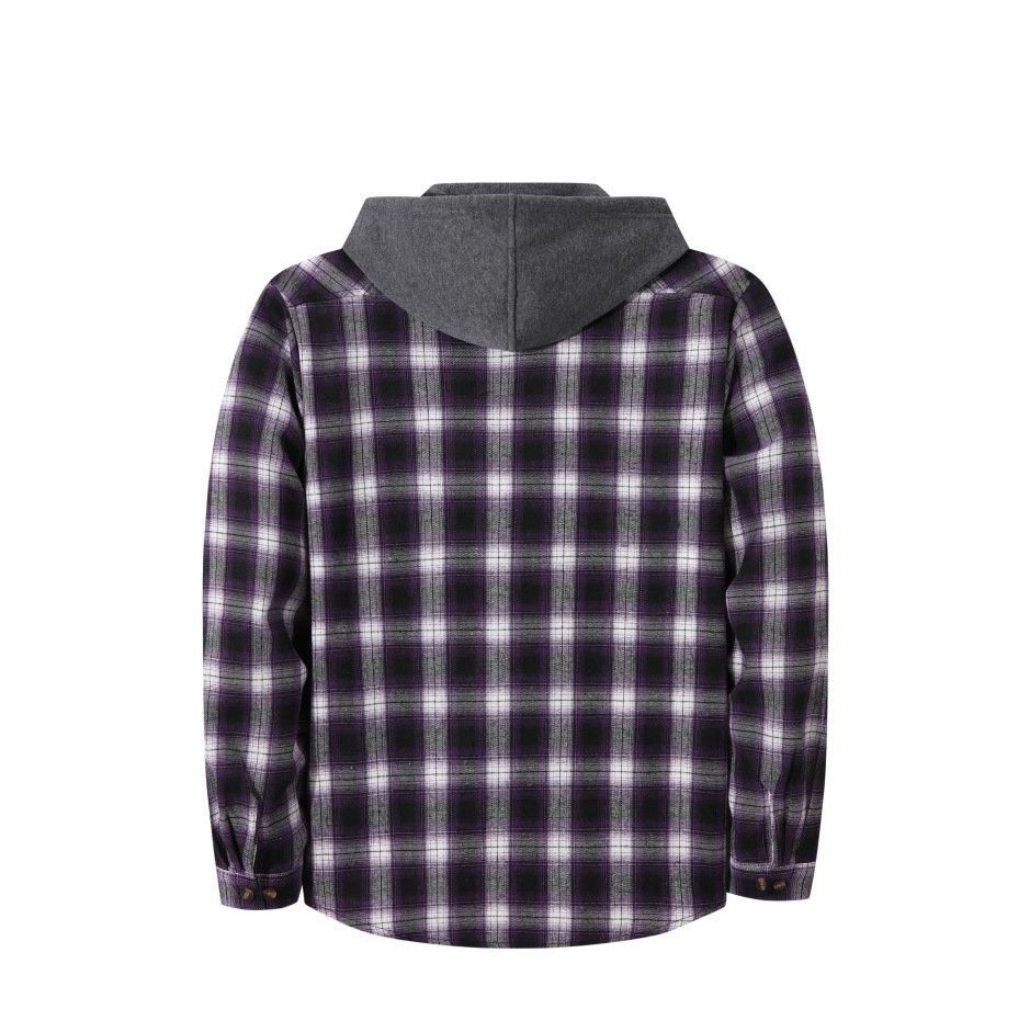 Mens Trendy Plaid Hooded Jacket - Image 15