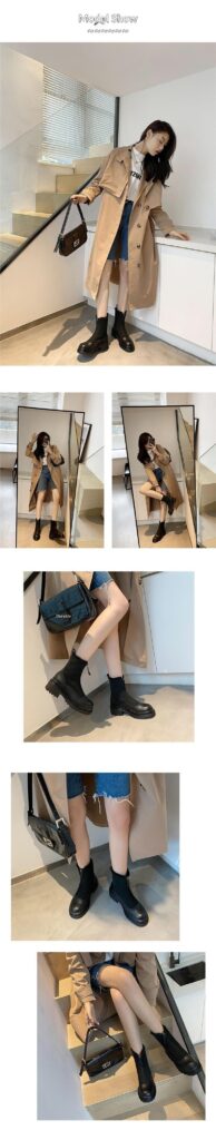 Thickened Front-Zip Ankle Boots Influencer-Style Cotton Shoes New Arrival