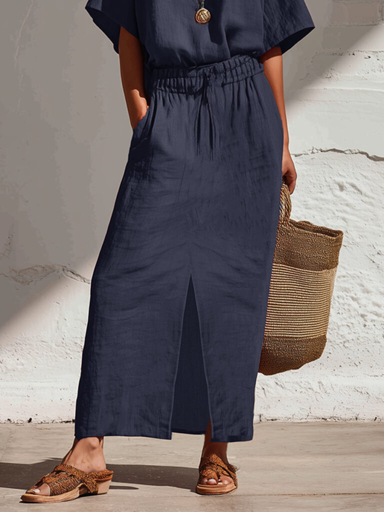 Women's Batwing-sleeve Top And Pencil Skirt Set