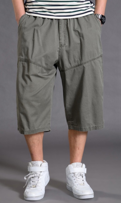 Sports Cropped Trousers Men's Loose Shorts Plus Fat Plus Size Fat Guy Casual Thin 7-point Overalls - Image 2