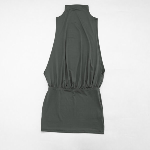 Simple And Elegant Sleeveless Turtleneck Mini Dress For Women - Image 7