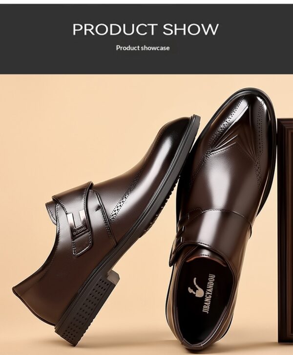 Mens Leather Shoes Made From Full-Grain Cowhide With A Pipe-Shaped Toe - Image 6