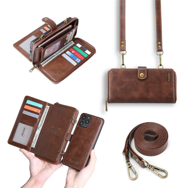 Compatible with Apple, Detachable Wallet Backpack Strong Adsorption Leather Flip Phone Cases For Samsung Galaxy Note 20 UItra Note 10 Plus 9 8 Cover - Image 6