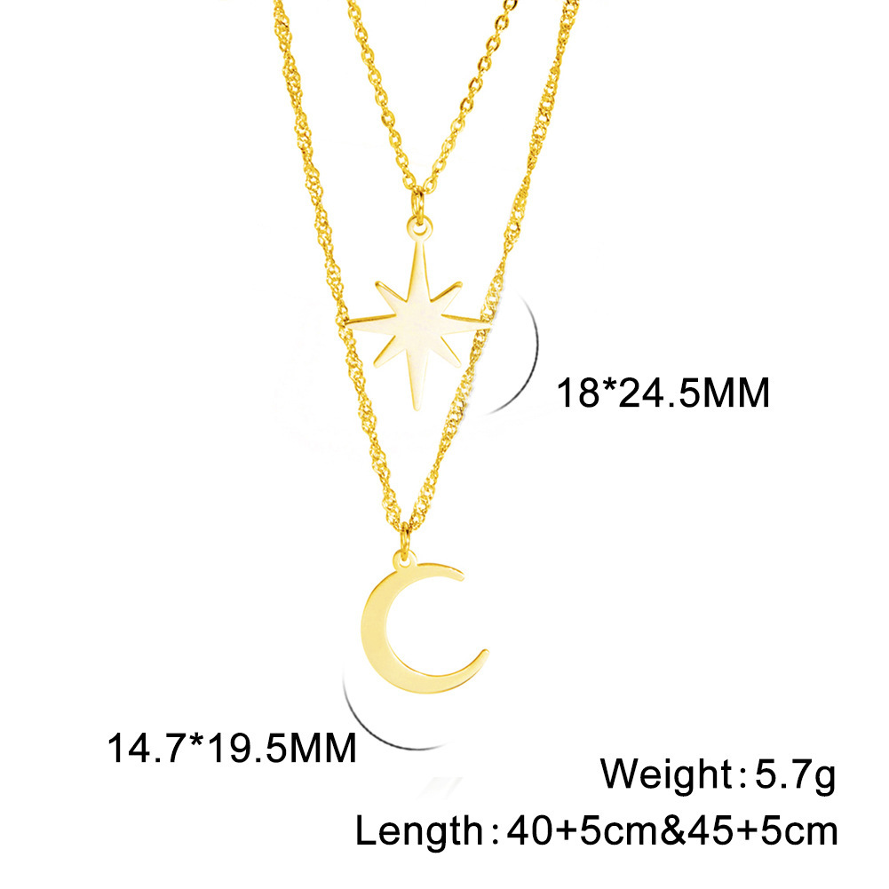 Japan-Korea Style Trendy Titanium Steel Cutout Fashionable Minimalist Clavicle Chain - Image 5