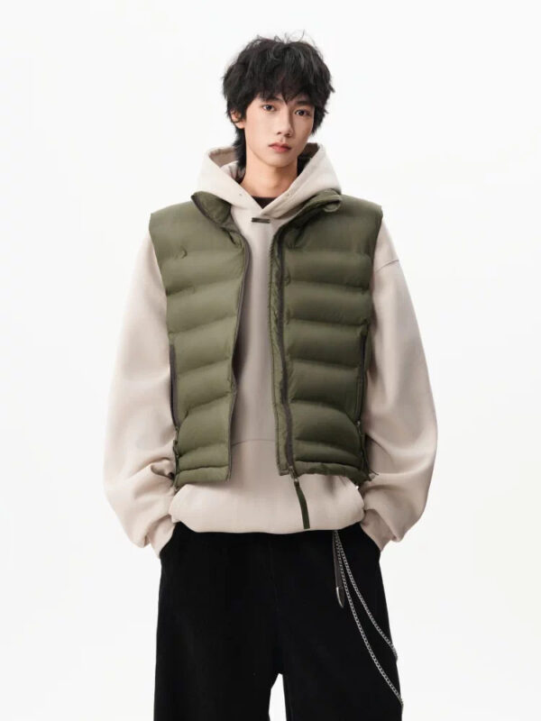 American Style Button-down Solid-color Cotton Jacket Vest - Image 4