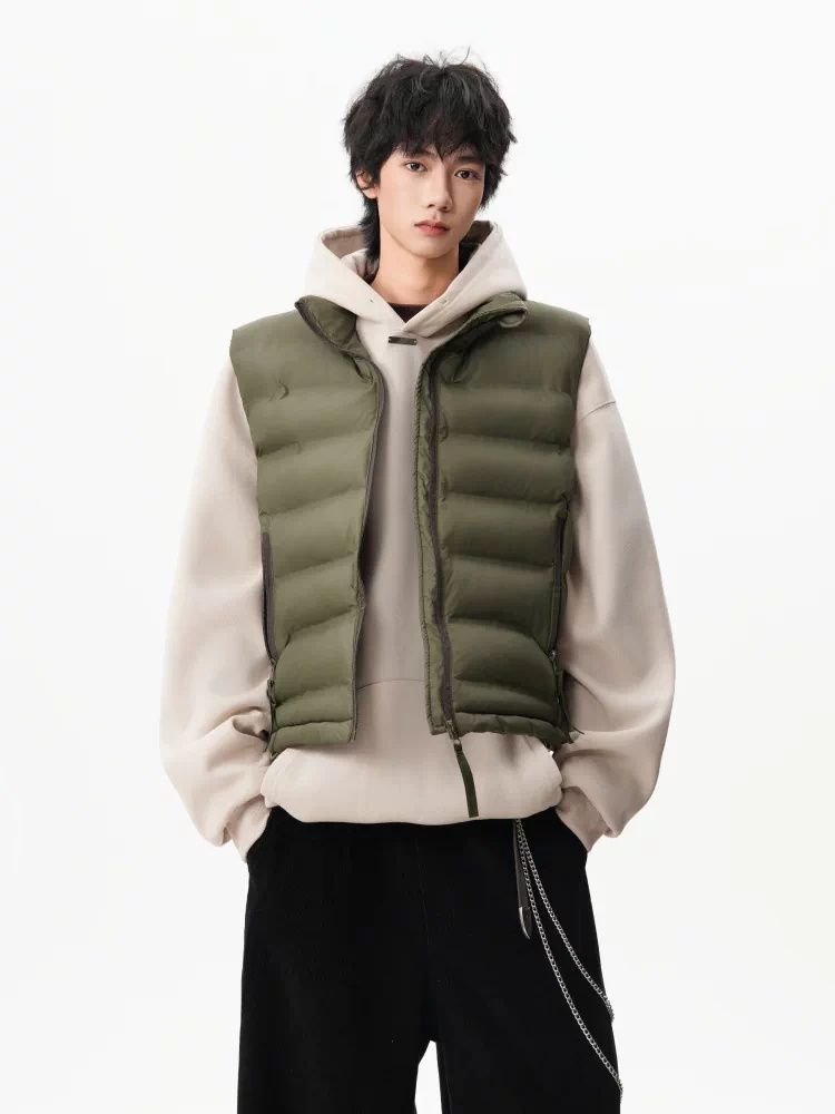 American Style Button-down Solid-color Cotton Jacket Vest - Image 4
