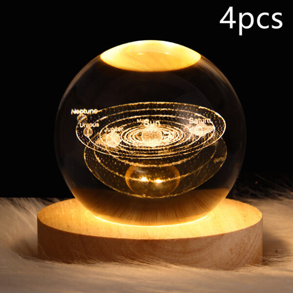 LED Night Light Galaxy Crystal Ball Table Lamp 3D Planet Moon Lamp Bedroom Home Decor For Kids Party Children Birthday Gifts - Image 57