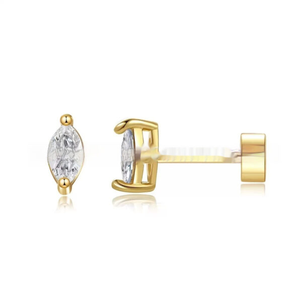 Two-claw Zircon Stud Earrings, Unique Niche Design With Zircon Inlay - Image 7