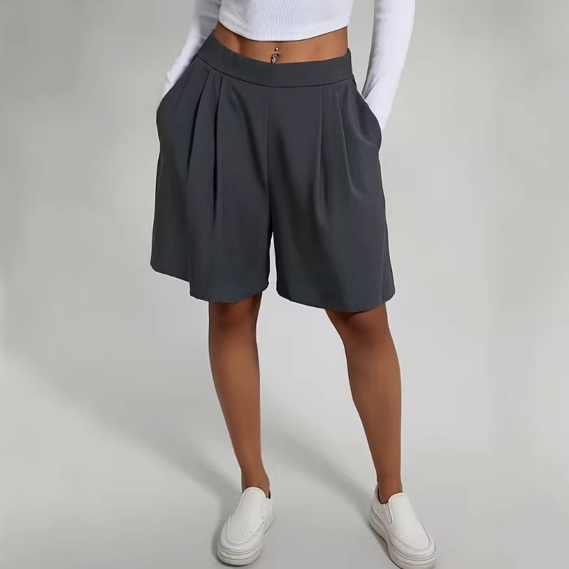 Womens Pants Womens Shorts Casual Loose Solid Color - Image 1