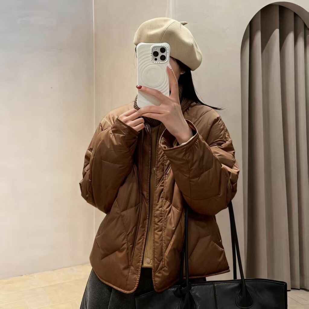 Winter New Quilted Short Puffer Jacket Lightweight Cotton Padded Coat For Women