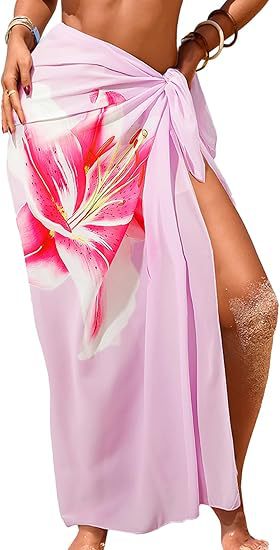 Women's Sheer Sarong High-Slit One-Size Swimsuit Cover-Up - Image 34