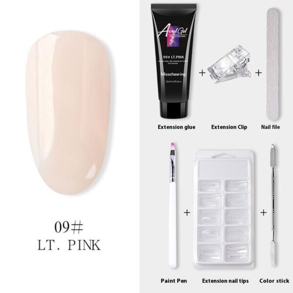 Painless Extension Gel Nail Art Without Paper Holder Quick Model Painless Crystal Gel Set - Image 12