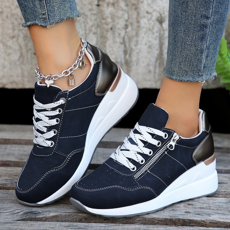Fashionable Chunky-soled Sneakers Low-cut Casual Shoes For Outdoor Wear - Image 34