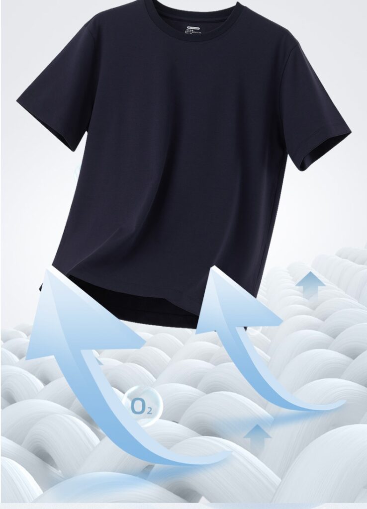 Cool Breathable Liquid-Ammonia Cotton Comfortable T-Shirt Casual Crew Neck Short-Sleeve For Men