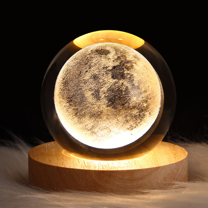 LED Night Light Galaxy Crystal Ball Table Lamp 3D Planet Moon Lamp Bedroom Home Decor For Kids Party Children Birthday Gifts - Image 15