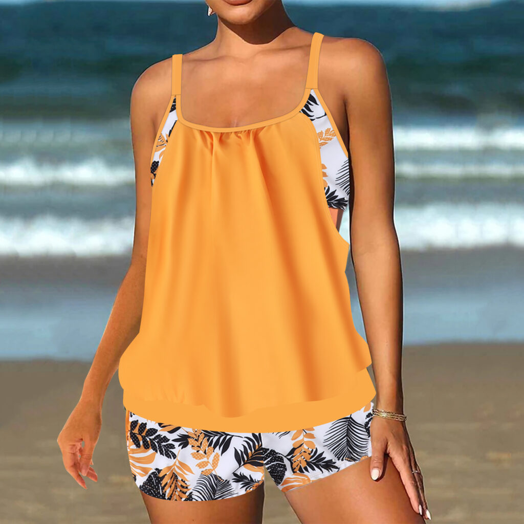Printed Two-Piece Swimsuit Womens Beach Swimwear Set