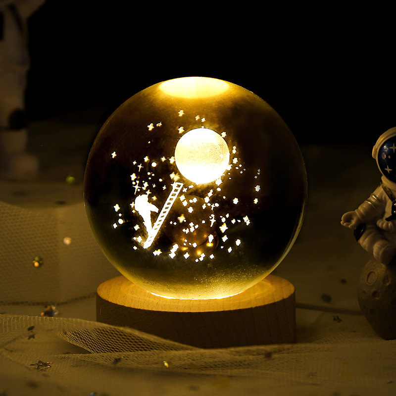 Luminous Starry Sky And Planets Moon Moon Crystal Ball Small Night Lamp Projection Ambience Light Creative Gift New Strange Gift - Image 25