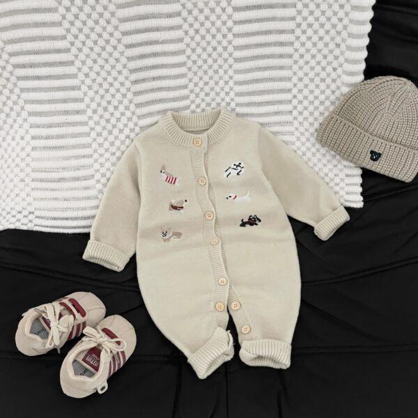 Embroidered Knitted Sweater Straight-leg Pants And A Romper - Image 24