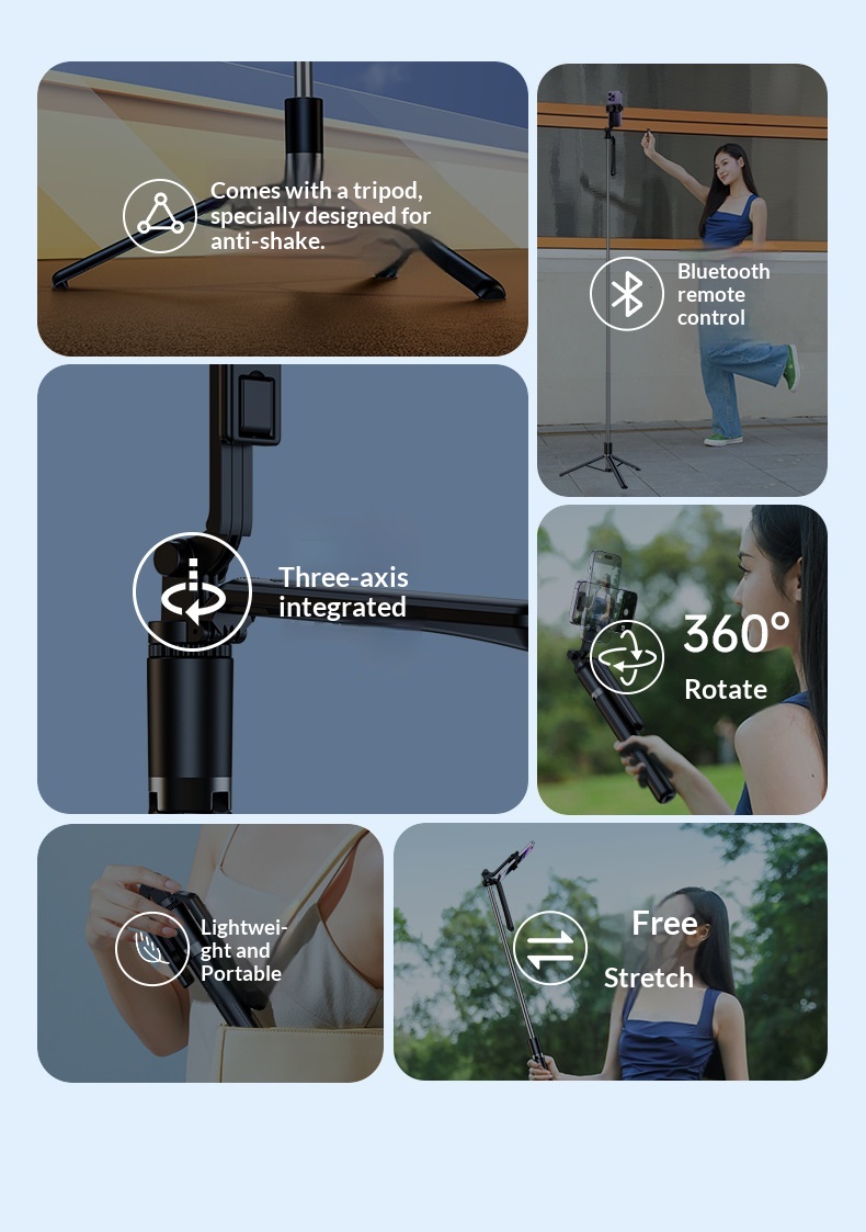 Outdoor Bluetooth Tripod With An Ultra-long Extendable ArmRotating Remote Control And Built-in Image Stabilization - Image 16