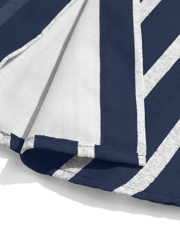Men's Plus-Size Light Mature Lapel Striped Short-Sleeve Shirt - Image 24