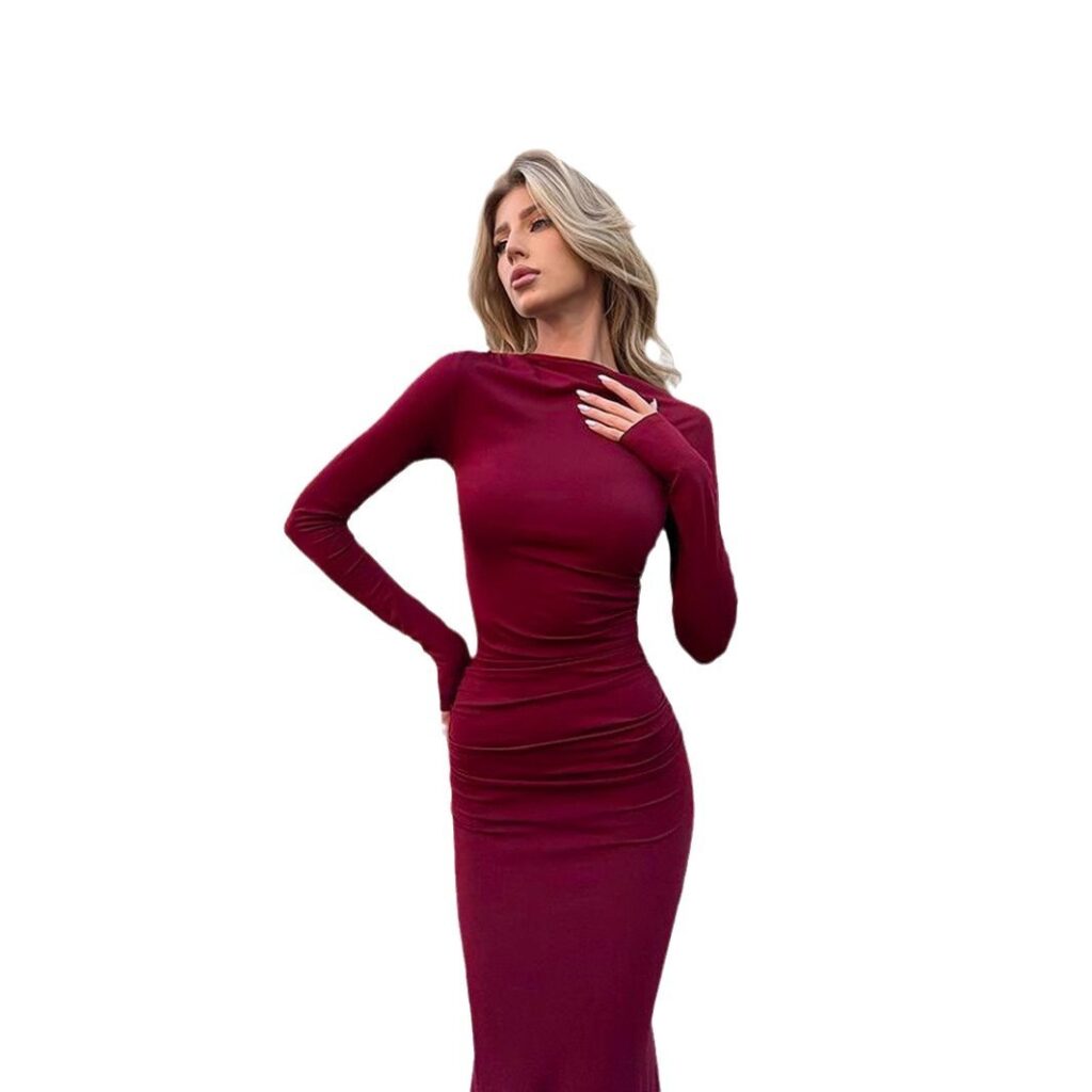New Womens Long-sleeve Casual Dress