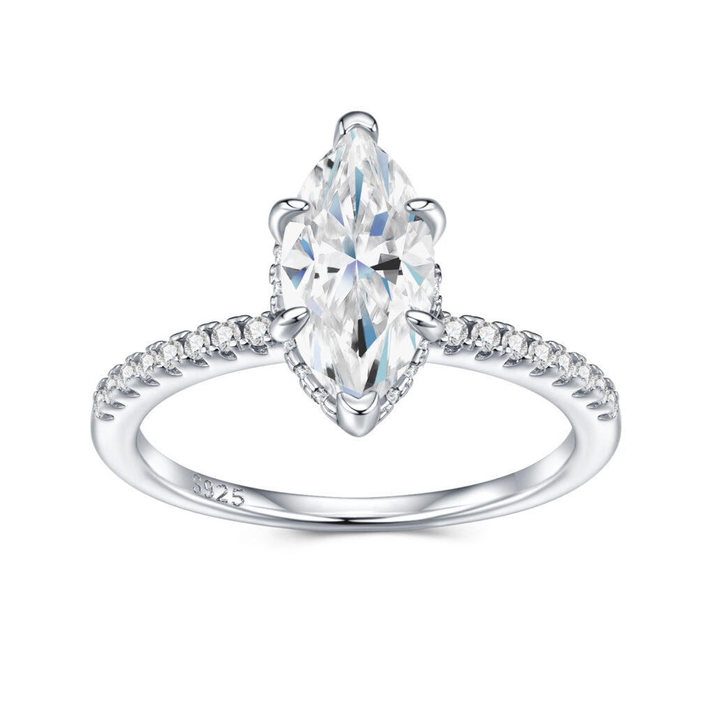 Engraved With Top-quality Moissanite, This Luxurious And Fashionable Minimalist Jewelry Set Features Exquisite Silver Accessories For Ladies. Made Of S925 Silver With Electroplated Platinum.