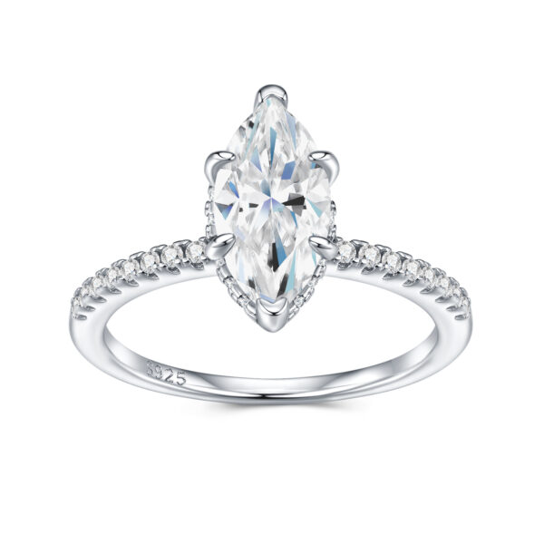 Engraved With Top-quality Moissanite, This Luxurious And Fashionable Minimalist Jewelry Set Features Exquisite Silver Accessories For Ladies. Made Of S925 Silver With Electroplated Platinum. - Image 9