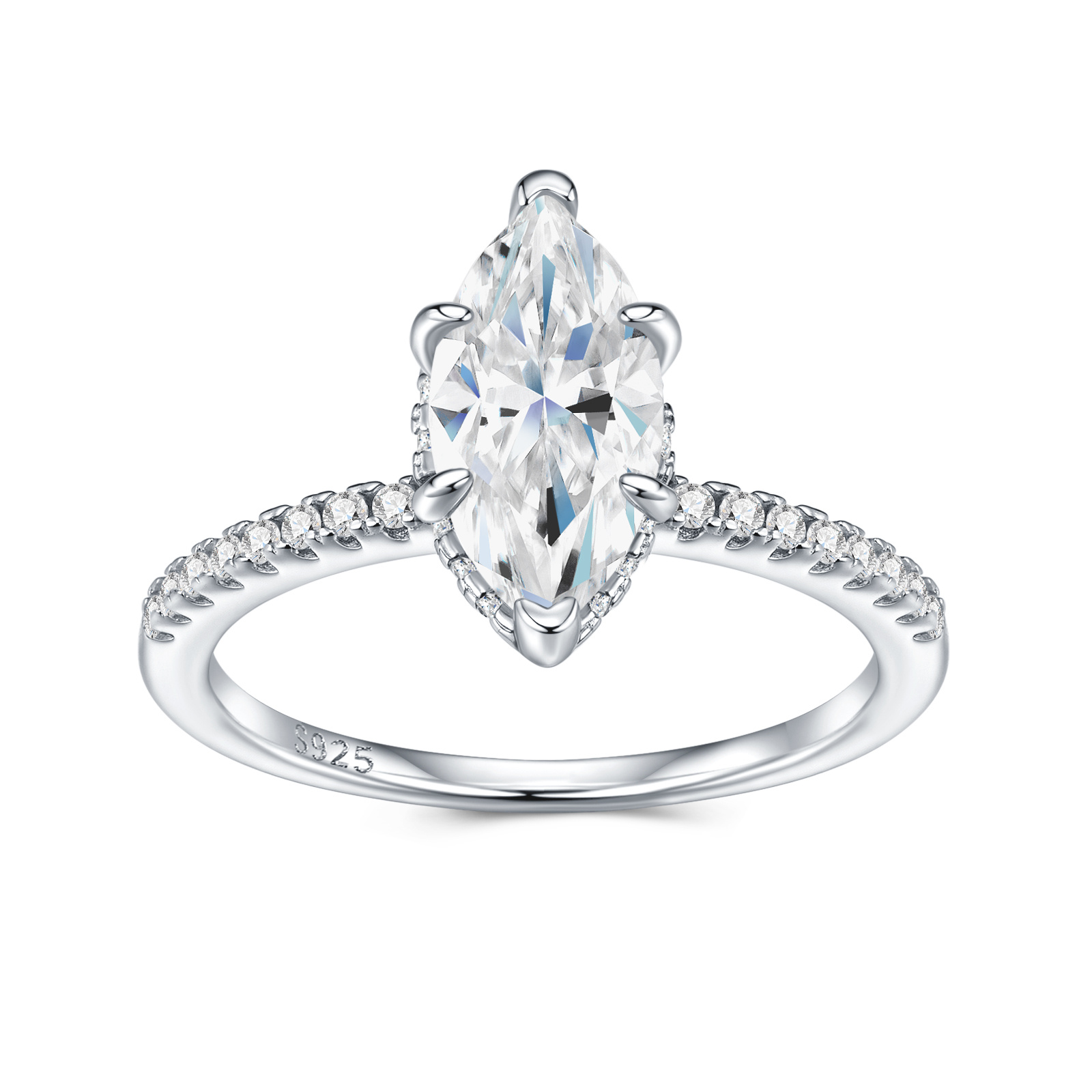 Engraved With Top-quality Moissanite, This Luxurious And Fashionable Minimalist Jewelry Set Features Exquisite Silver Accessories For Ladies. Made Of S925 Silver With Electroplated Platinum. - Image 11