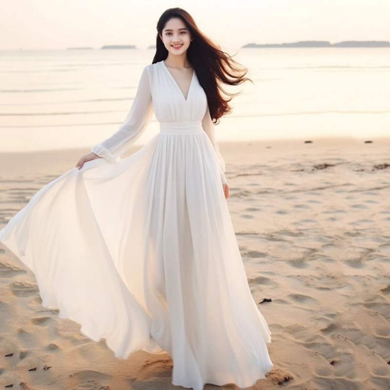 Beach Vacation Flowy Long Maxi Dress - Image 7