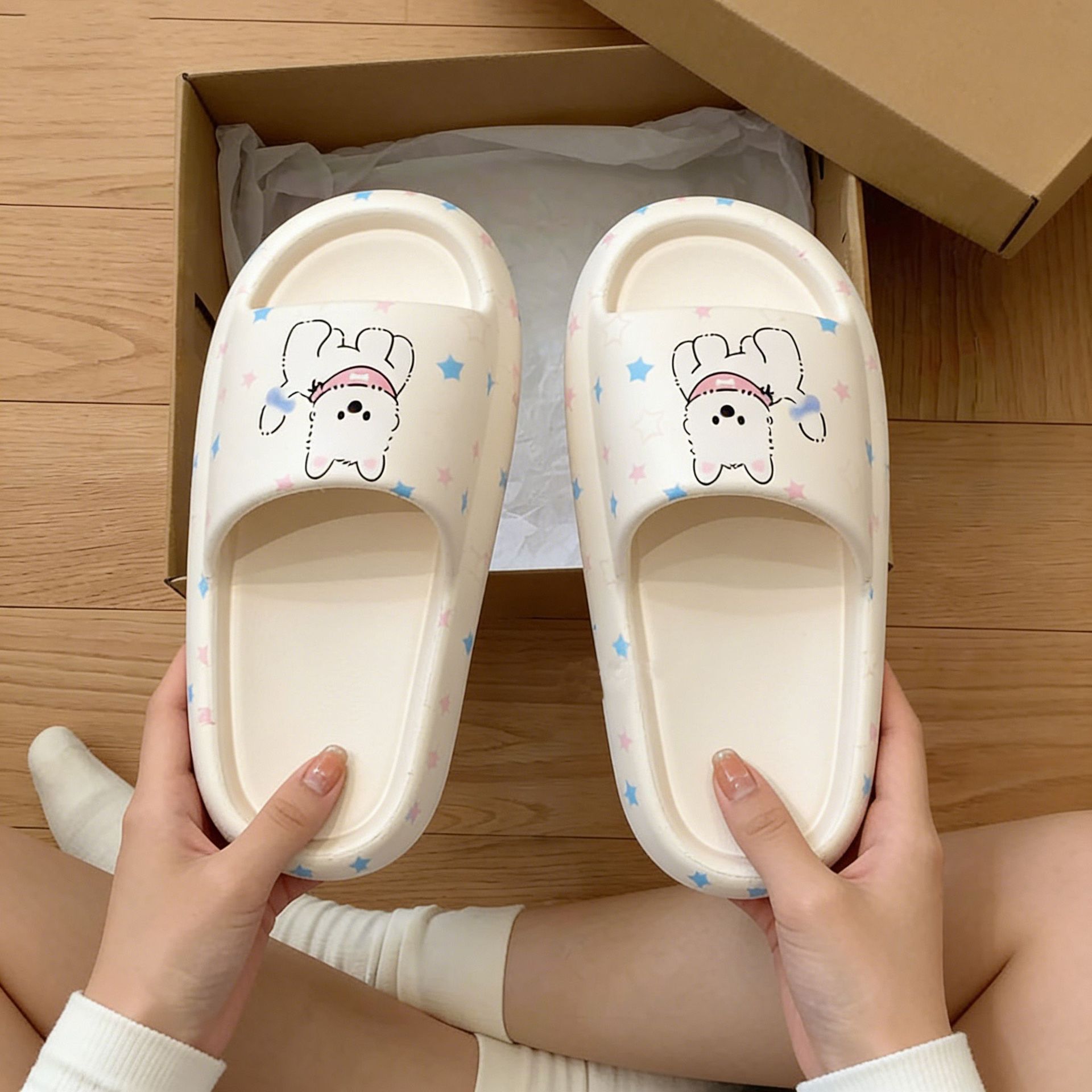 Printed Sausage Dog Slide Sandals For Women - Image 7