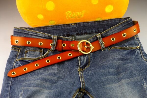 Classic Round Buckle No Hole Belt - Image 16