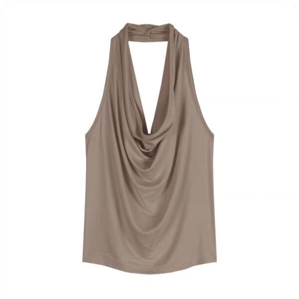 Red Backless Slash-Neck Sleeveless Tank Top Women's Summer - Image 10