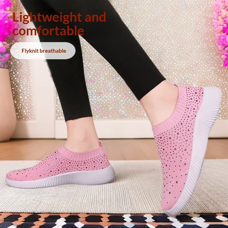 Plus-size Lightweight MD-soled Flyknit Stretchy Casual Shoes