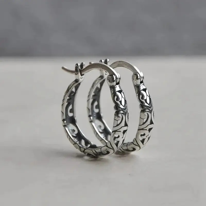 Geometric Hollow Flower Earrings Women