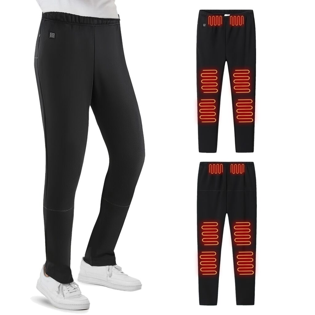 1Pc Winter Heated Pants For Men Women With 12 Heating Zones 5V USB Powered Heating Trouser With 3 Heating Levels Machine Washable For Outdoor Winter Activities Unisex