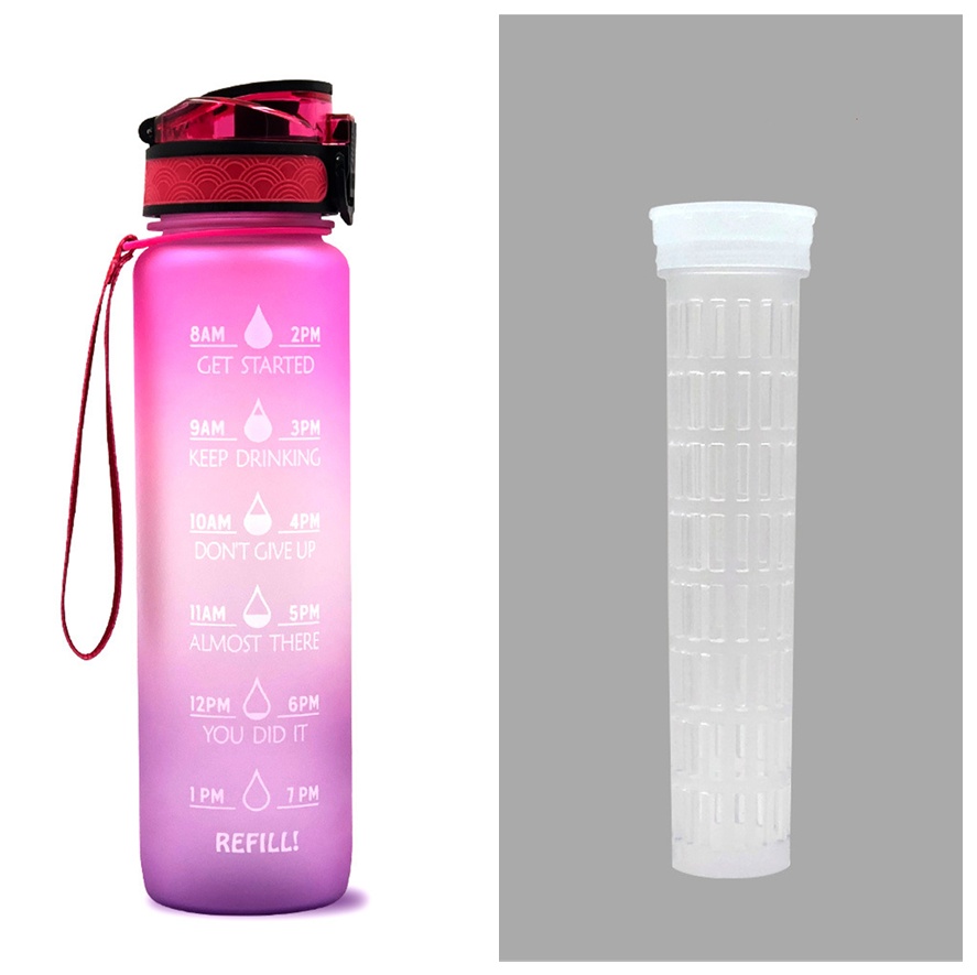 1L Tritan Water Bottle With Time Marker Bounce Cover Motivational Water Bottle Cycling Leakproof Cup For Sports Fitness Bottles - Image 43
