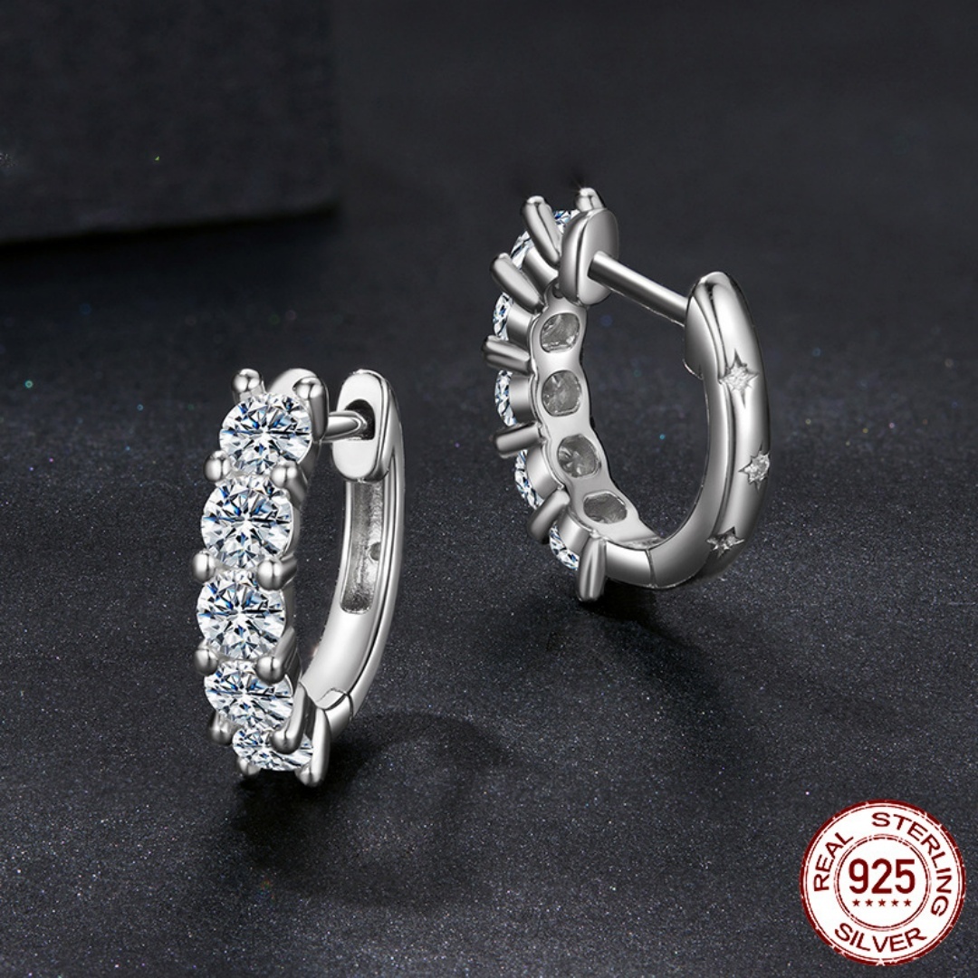 Silver Ziyun New Shining Single Row Light Luxury Moissanite Ear Clip Women - Image 1