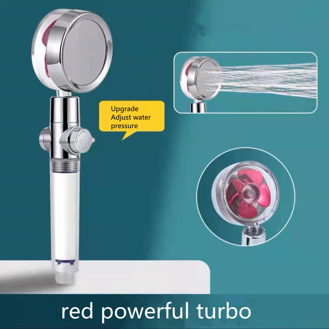 Shower Head Water Saving Flow 360 Degrees Rotating With Small Fan ABS Rain High Pressure Spray Nozzle Bathroom Accessories - Image 34