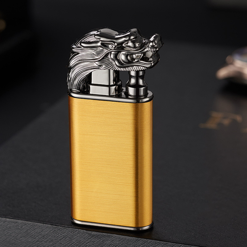 Creative Blue Flame Lighter Dolphin Dragon Tiger Double Fire Metal Winproof Lighter Inflatable Lighter - Image 36