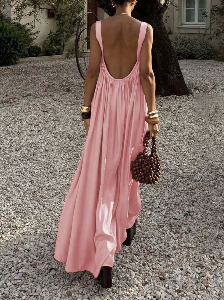 French-style Elegant Pleated Slip Dress