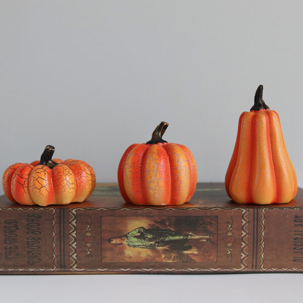New Halloween Pumpkin Lantern Simulation Pumpkin LED Candle Lamp Resin Luminous Pumpkin - Image 14