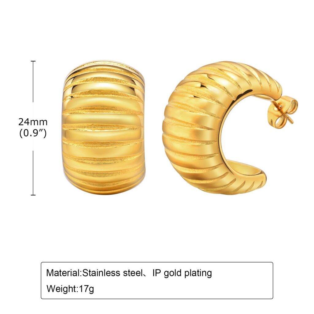 Elegant All-match Stainless Steel Earrings