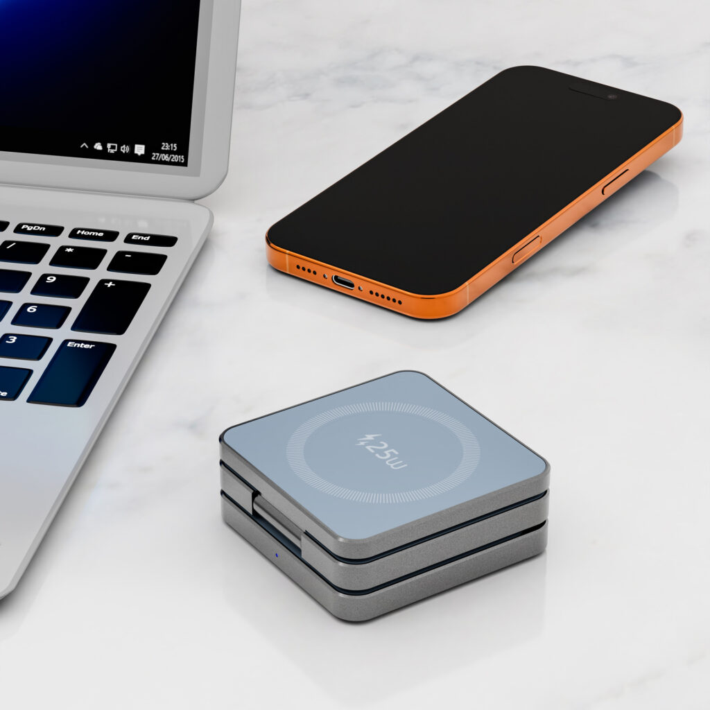 3-in-1 Foldable Magnetic Wireless Charging Desktop Stand
