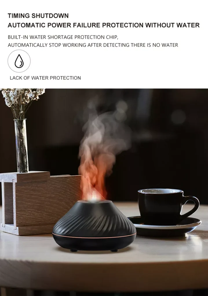 Drop Shipping RGB 130ML Flame Humidifier Diffuser Aroma Essential Oil Fire Flame Aroma Diffuser