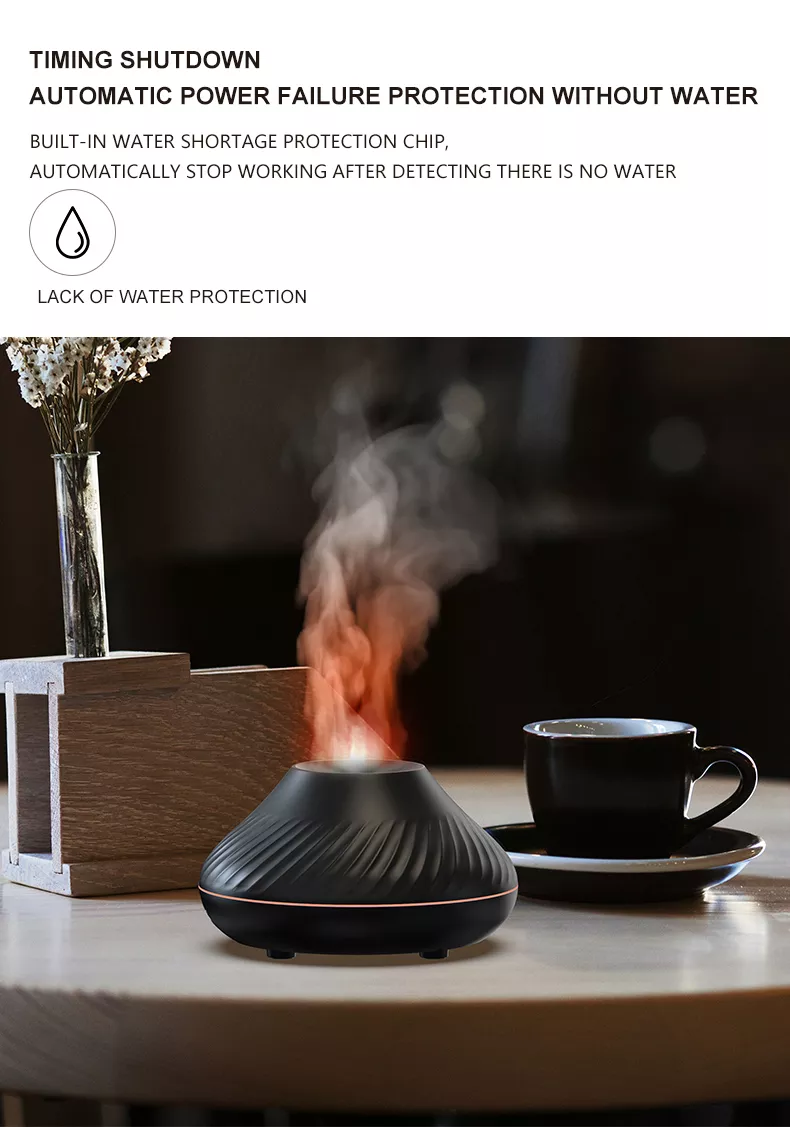 Drop Shipping RGB 130ML Flame Humidifier Diffuser Aroma Essential Oil Fire Flame Aroma Diffuser - Image 10