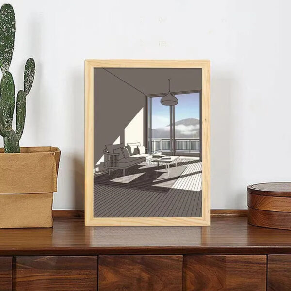 Illuminated Picture LED Decorative Light Painting Bedside Picture Style Creative Modern Simulate Sunshine Drawing Night Light Gift - Image 6