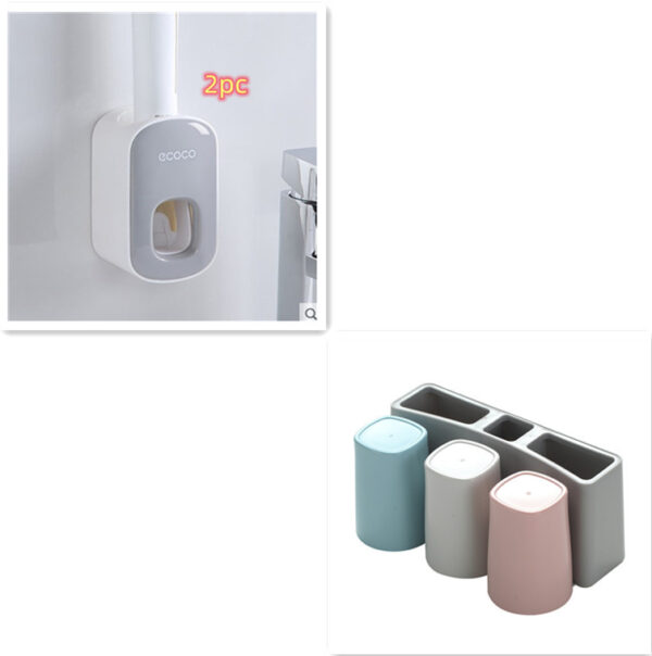 Wall Mounted Automatic Toothpaste Holder Bathroom Accessories Set Dispenser - Image 34